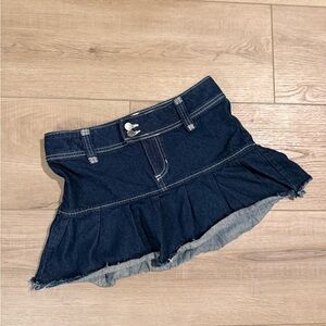 BDG Urban Outfitters Y2K Style Mini SkirtDark Blue Denim